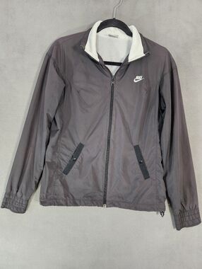 Vintage Nike Sportswear Womens Medium Full Zip Jacket Black Track Windbreaker